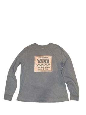 Vans The Original Off The Wall Gray Long Sleeve T-Shirt Medium Kids